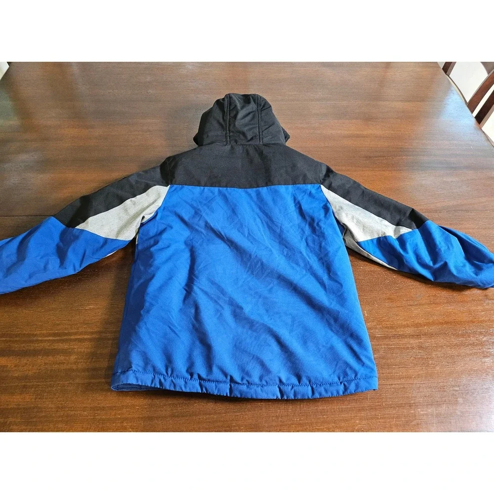 ZeroXposur Winter Jacket Boys Size M 8 Blue Black Grey Colorblock Hooded Coat